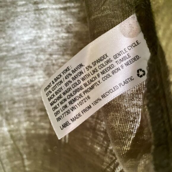 Ava and Viv Green Button Down Military Top - Picture 6 of 9